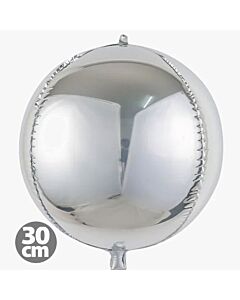 Μπαλόνια Foil Ασημί 4D Στρογγυλά 30 εκατοστών