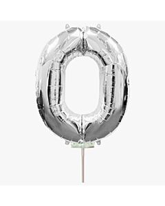 Μπαλόνια foil ασημί minishape νούμερο 0 (40 εκατοστά)