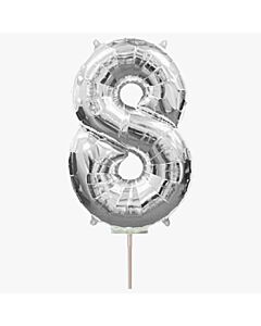 Μπαλόνια foil ασημί minishape νούμερο 8 (40 εκατοστά)