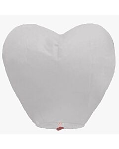 Ιπτάμενα φαναράκια λευκή καρδιά regular size -ΣΥΣΚΕΥΑΣΙΑ 10 τεμάχια