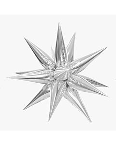 Μπαλόνι 26'' Αστέρι Ασημί 3D - (Φουσκώνει με Αέρα) Συσκευασμένο