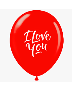 Μπαλόνια 12 ιντσών τυπωμένα I LOVE YOU σε 1 πλευρά 15 τεμάχια