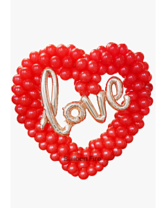 Καρδιά πλεκτή με μπαλόνια και λέξη Love 