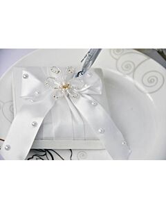 Βάση για στυλό γραφής &amp; στυλό inox βιβλίου ευχών (Λευκό)