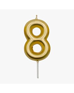Κεράκι Χρυσό Αριθμός 8 Chrome