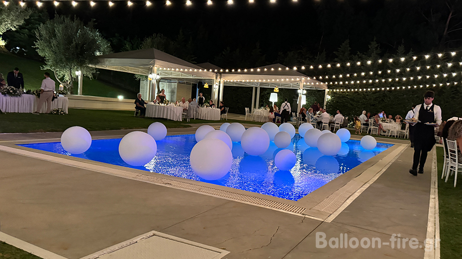 Ηδύλοφον Μπαλόνια στην πισίνα Στολισμός Γάμου