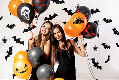 Μπαλόνια τυπωμένα για Halloween party.