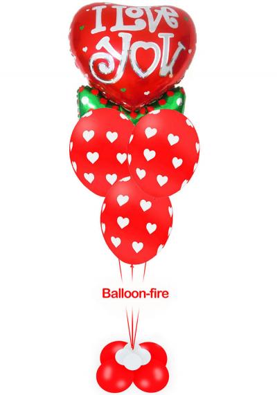 Κατασκευή Βαλεντίνου με βάση και 36'' μπαλόνι