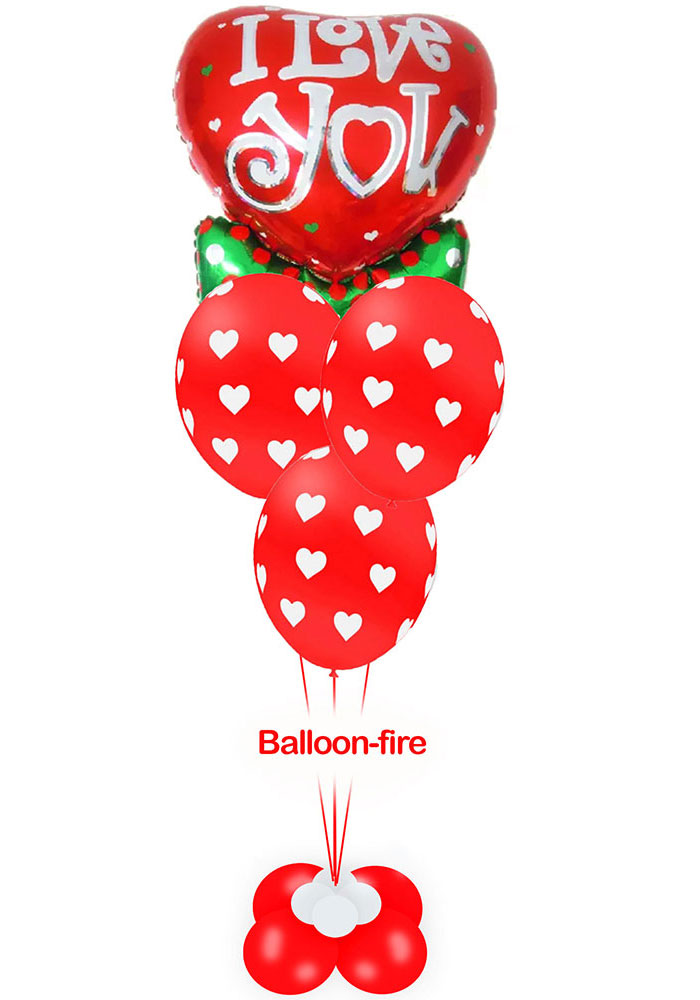 Κατασκευή Βαλεντίνου με βάση και 36'' μπαλόνι