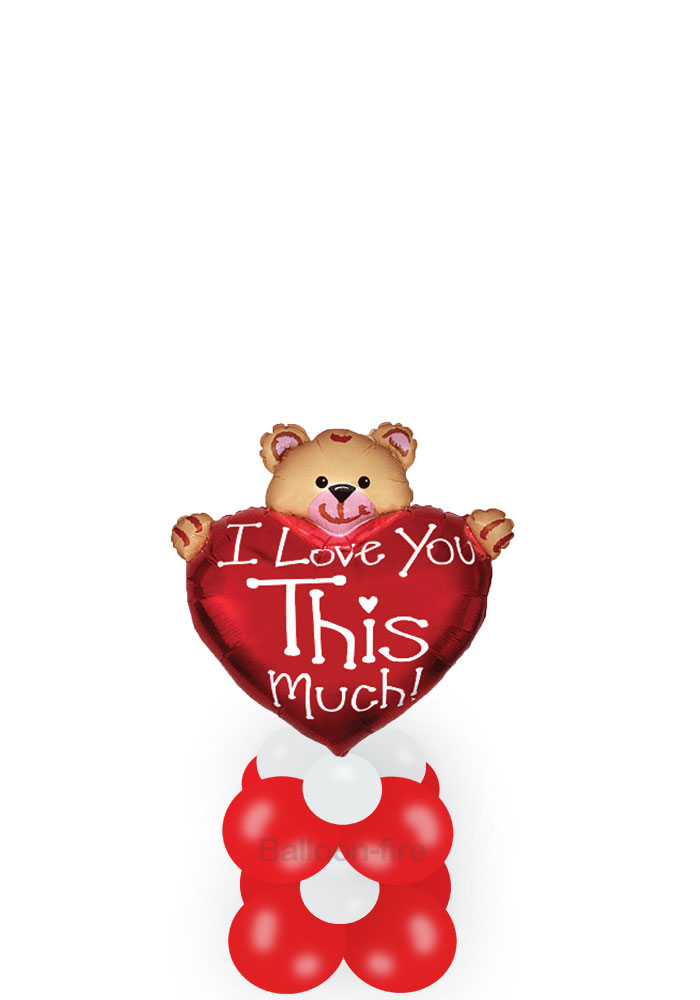 Κατασκευή Βαλεντίνου με βάση και 36'' μπαλόνι